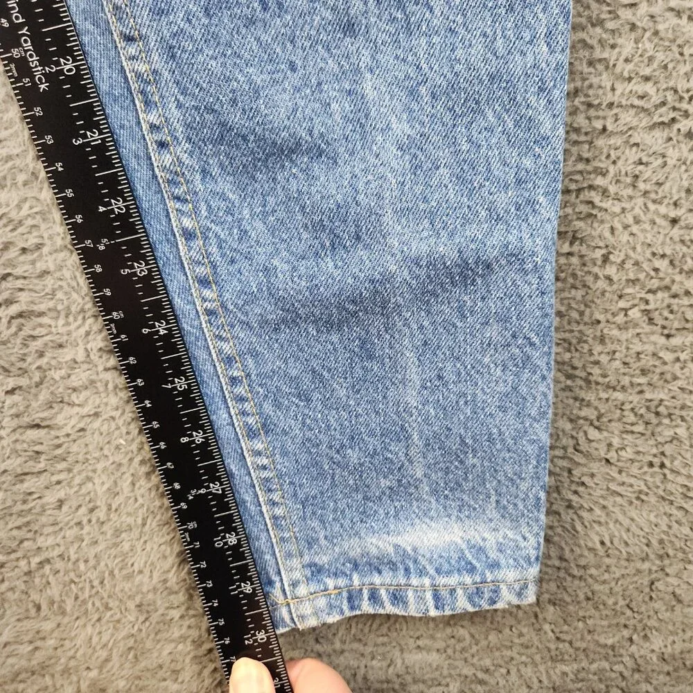 Vintage High Waist Mom Jeans Women's 24x30 (8M) Curvy Straight Tapered Stonewash